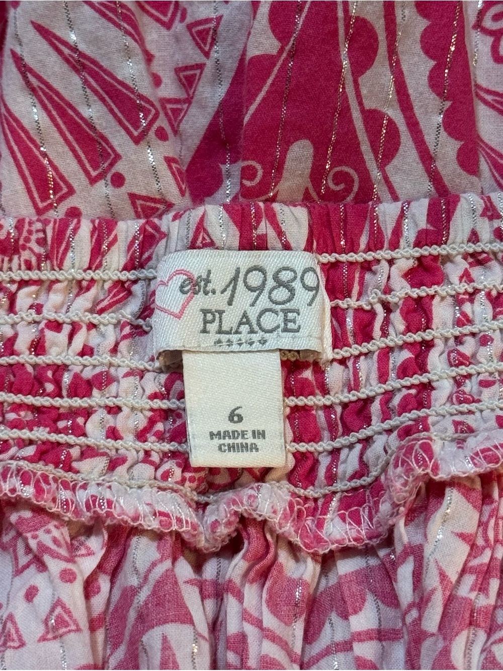 The Children’s Place Girls Pink White Medallion Halter Sundress Size 6 (Small) - Picture 9 of 12